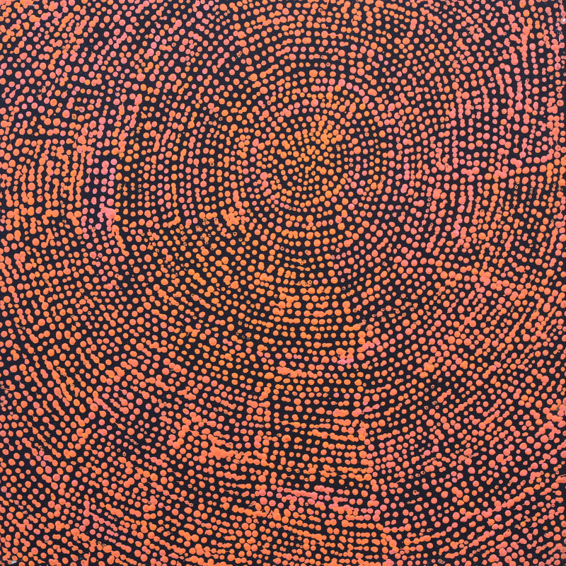 Aboriginal Artwork by Sarah Napurrurla Leo, Ngapa Jukurrpa (Water Dreaming), 30x30cm