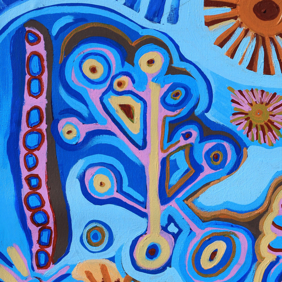Aboriginal Artwork by Saraeva Napangardi Marshall, Mina Mina Dreaming - Ngalyipi, 76x61cm