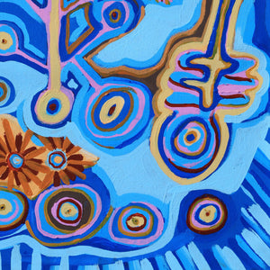 Aboriginal Artwork by Saraeva Napangardi Marshall, Mina Mina Dreaming - Ngalyipi, 76x61cm - ART ARK®