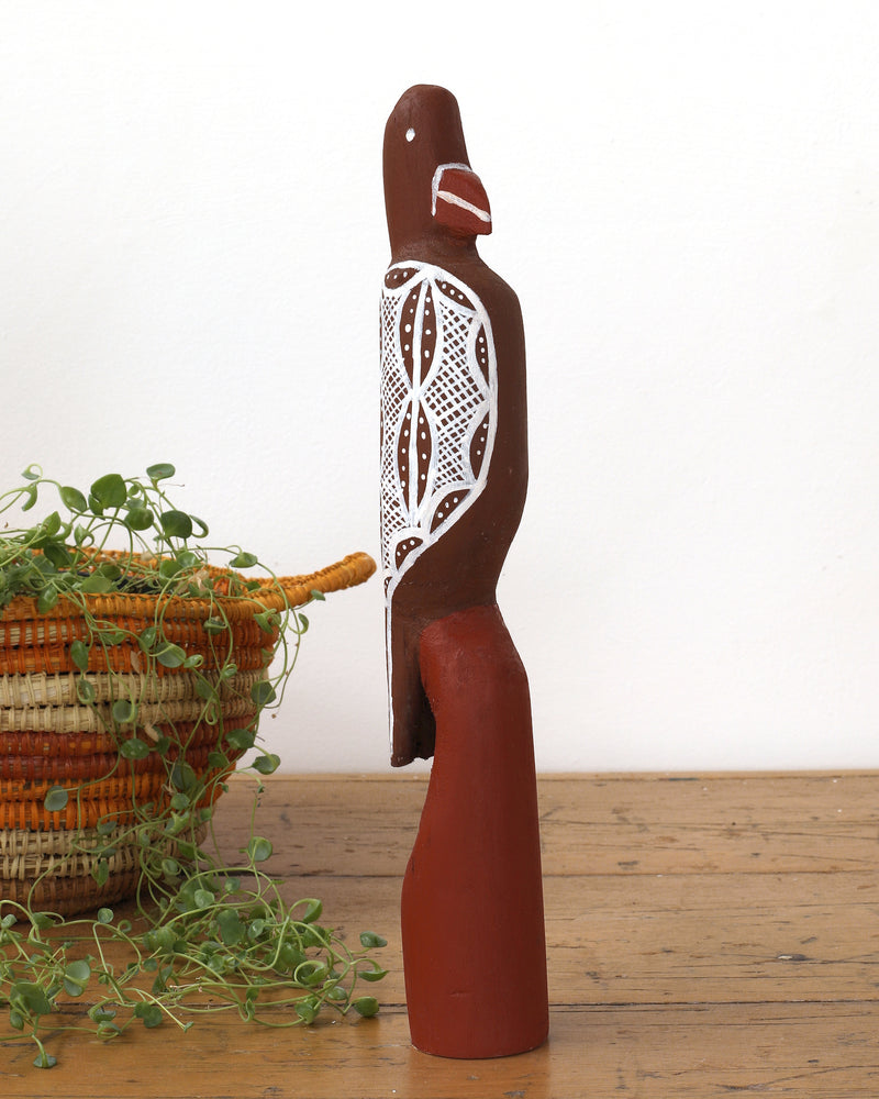 Aboriginal Artwork by Sebastian Buntarrawuy Wunungmurra - Torresian Pigeon Sculpture, 37cm