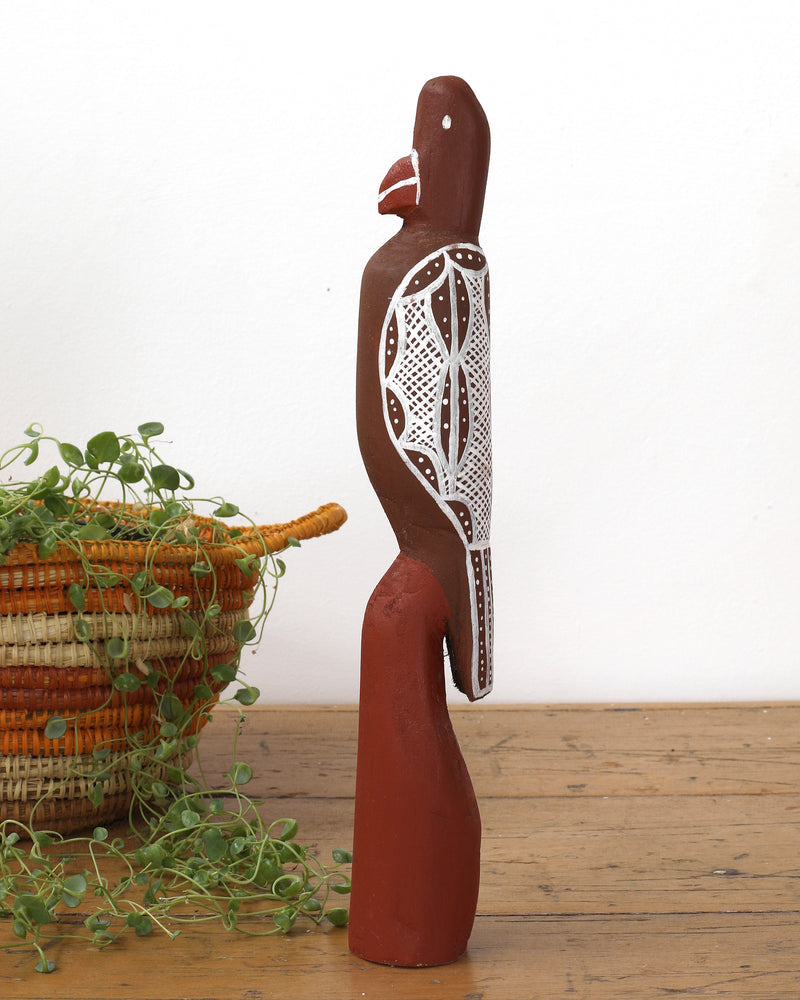 Aboriginal Artwork by Sebastian Buntarrawuy Wunungmurra - Torresian Pigeon Sculpture, 37cm