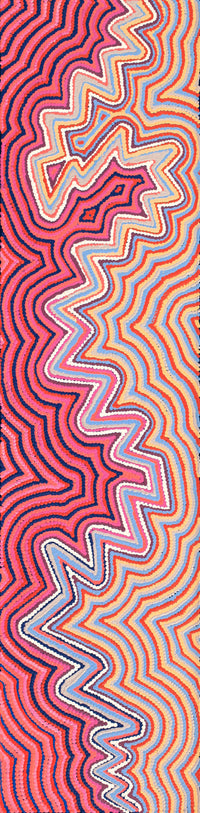Aboriginal Artwork by Selina Napanangka Fisher, Pikilyi Jukurrpa (Vaughan Springs Dreaming), 122x30cm