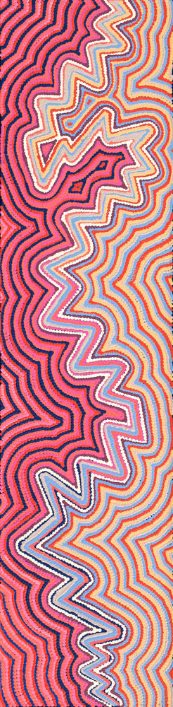 Aboriginal Artwork by Selina Napanangka Fisher, Pikilyi Jukurrpa (Vaughan Springs Dreaming), 122x30cm