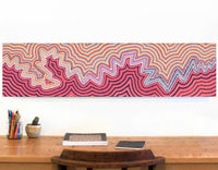 Aboriginal Artwork by Selina Napanangka Fisher, Pikilyi Jukurrpa (Vaughan Springs Dreaming), 122x30cm