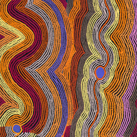 Aboriginal Artwork by Selina Napanangka Fisher, Pikilyi Jukurrpa (Vaughan Springs Dreaming), 122x61cm