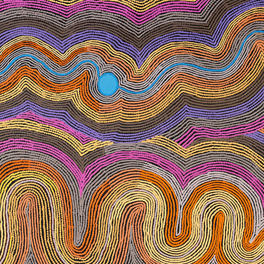 Aboriginal Artwork by Selina Napanangka Fisher, Pikilyi Jukurrpa (Vaughan Springs Dreaming), 152x122cm