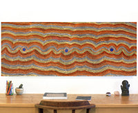 Aboriginal Artwork by Selina Napanangka Fisher, Pikilyi Jukurrpa (Vaughan Springs Dreaming), 152x61cm