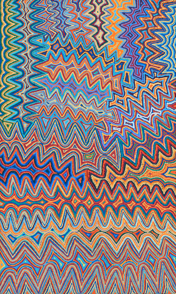 Aboriginal Artwork by Selina Napanangka Fisher, Pikilyi Jukurrpa (Vaughan Springs Dreaming), 152x91cm