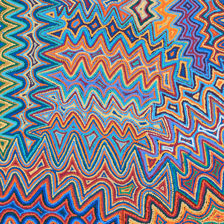 Aboriginal Artwork by Selina Napanangka Fisher, Pikilyi Jukurrpa (Vaughan Springs Dreaming), 152x91cm