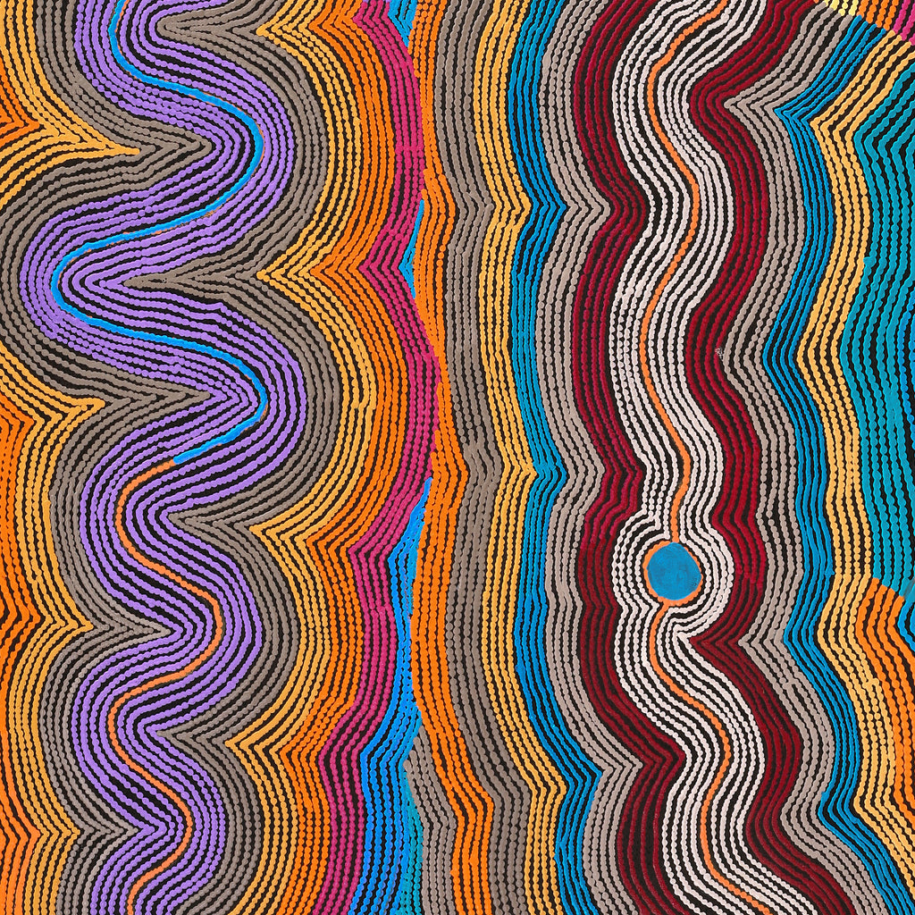 Aboriginal Artwork by Selina Napanangka Fisher, Pikilyi Jukurrpa (Vaughan Springs Dreaming), 183x91cm