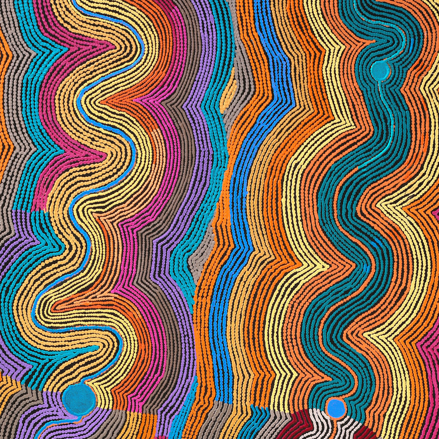 Aboriginal Artwork by Selina Napanangka Fisher, Pikilyi Jukurrpa (Vaughan Springs Dreaming), 183x91cm