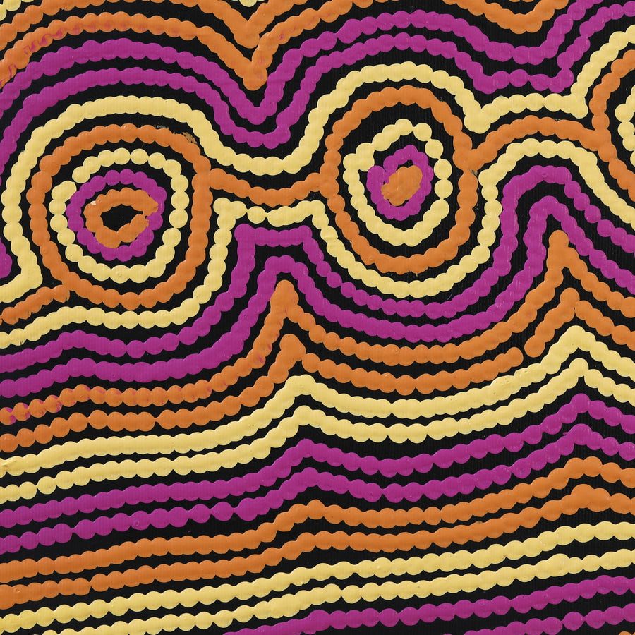 Aboriginal Artwork by Selina Napanangka Fisher, Pikilyi Jukurrpa (Vaughan Springs Dreaming), 30x30cm