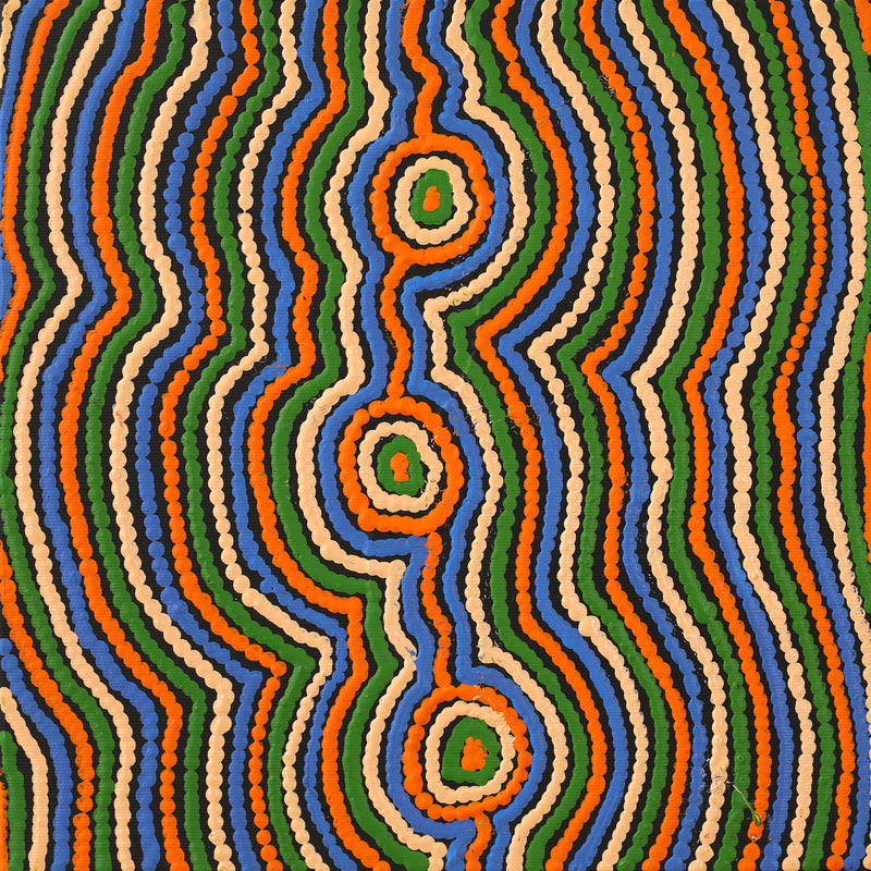 Aboriginal Artwork by Selina Napanangka Fisher, Pikilyi Jukurrpa (Vaughan Springs Dreaming), 30x30cm