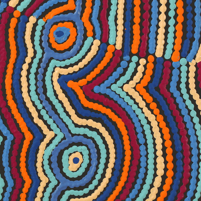 Aboriginal Artwork by Selina Napanangka Fisher, Pikilyi Jukurrpa (Vaughan Springs Dreaming), 30x30cm