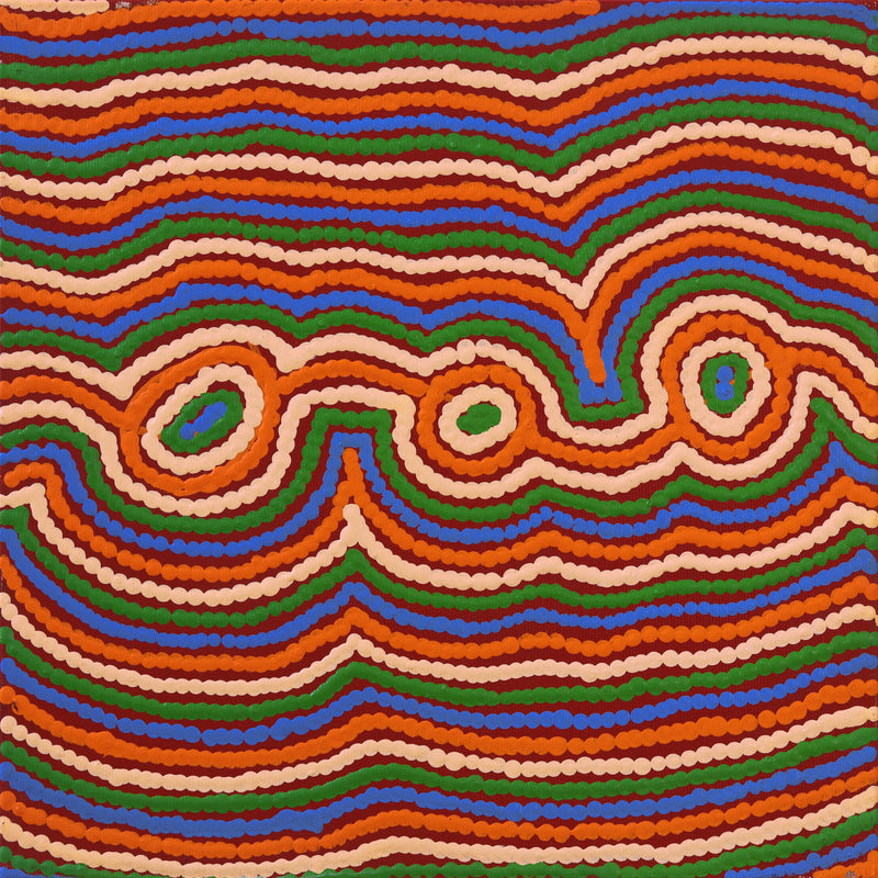 Aboriginal Artwork by Selina Napanangka Fisher, Pikilyi Jukurrpa (Vaughan Springs Dreaming), 30x30cm