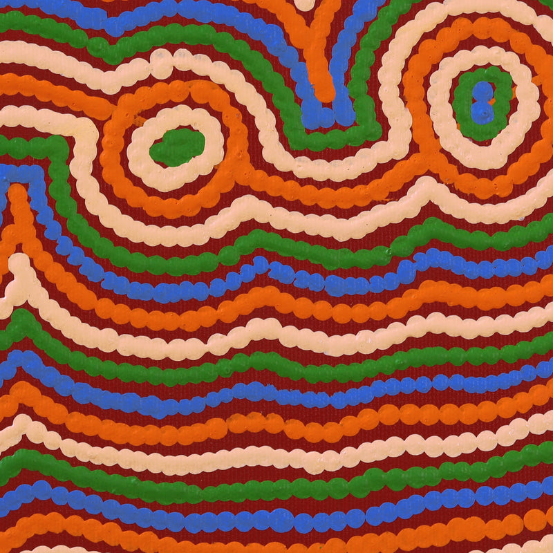 Aboriginal Artwork by Selina Napanangka Fisher, Pikilyi Jukurrpa (Vaughan Springs Dreaming), 30x30cm