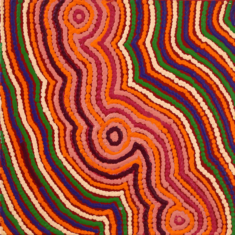 Aboriginal Artwork by Selina Napanangka Fisher, Pikilyi Jukurrpa (Vaughan Springs Dreaming), 30x30cm