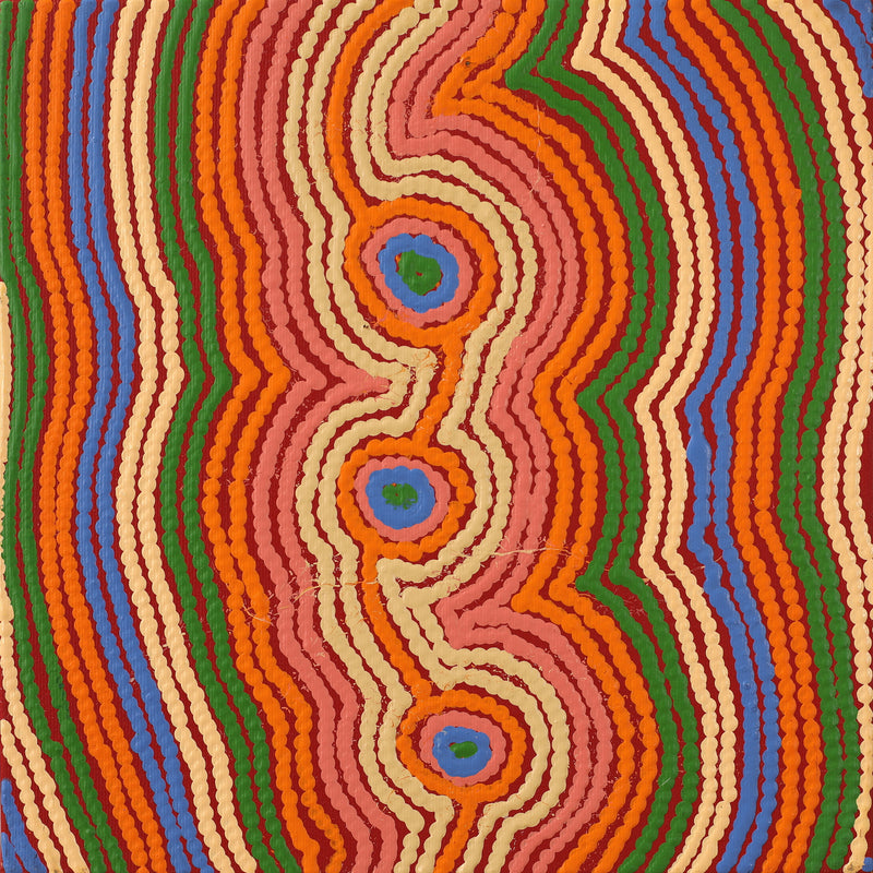 Aboriginal Artwork by Selina Napanangka Fisher, Pikilyi Jukurrpa (Vaughan Springs Dreaming), 30x30cm