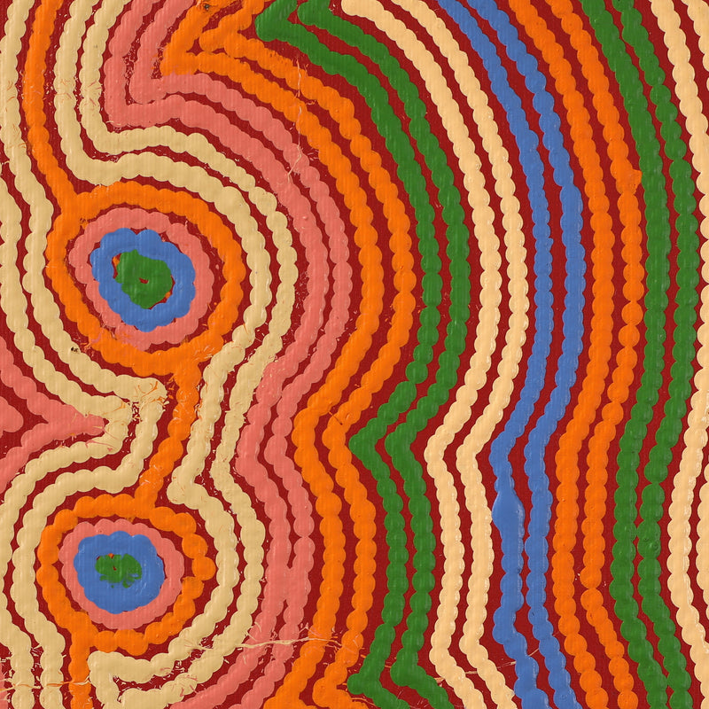 Aboriginal Artwork by Selina Napanangka Fisher, Pikilyi Jukurrpa (Vaughan Springs Dreaming), 30x30cm