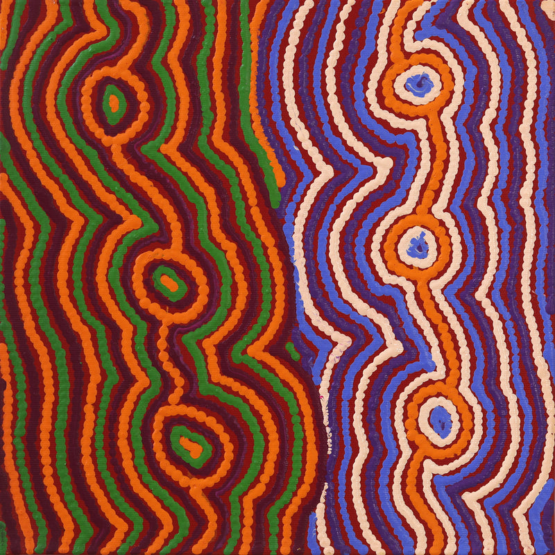 Aboriginal Artwork by Selina Napanangka Fisher, Pikilyi Jukurrpa (Vaughan Springs Dreaming), 30x30cm