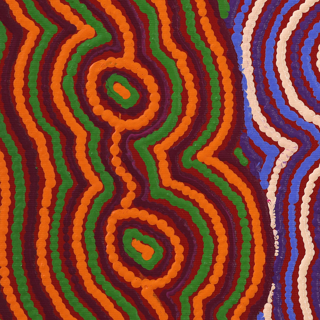 Aboriginal Artwork by Selina Napanangka Fisher, Pikilyi Jukurrpa (Vaughan Springs Dreaming), 30x30cm