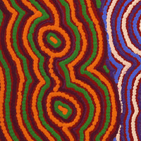 Aboriginal Artwork by Selina Napanangka Fisher, Pikilyi Jukurrpa (Vaughan Springs Dreaming), 30x30cm