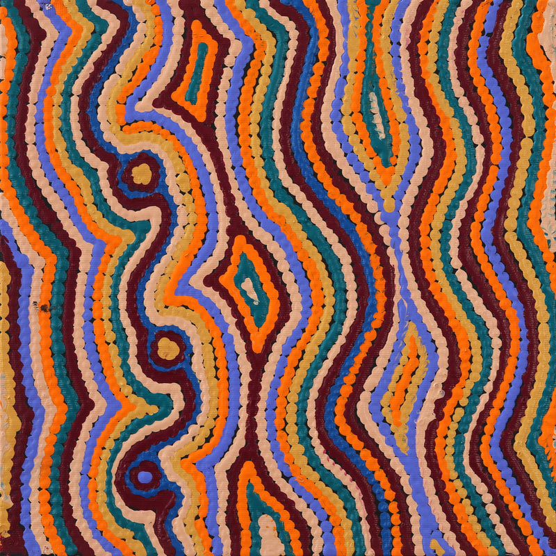 Aboriginal Artwork by Selina Napanangka Fisher, Pikilyi Jukurrpa (Vaughan Springs Dreaming), 30x30cm