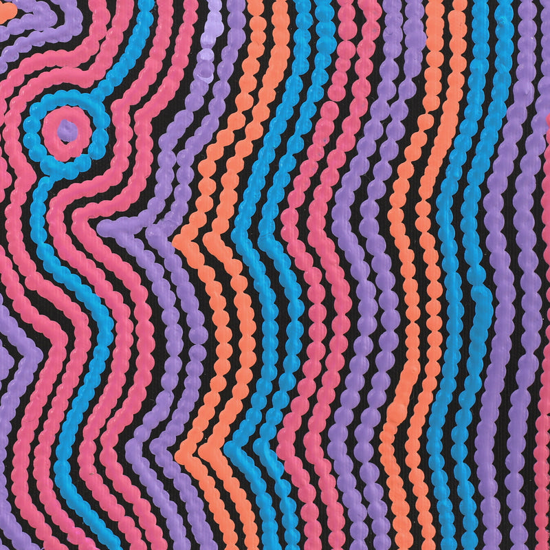 Aboriginal Artwork by Selina Napanangka Fisher, Pikilyi Jukurrpa (Vaughan Springs Dreaming), 30x30cm