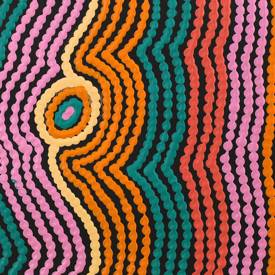 Aboriginal Artwork by Selina Napanangka Fisher, Pikilyi Jukurrpa (Vaughan Springs Dreaming), 30x30cm