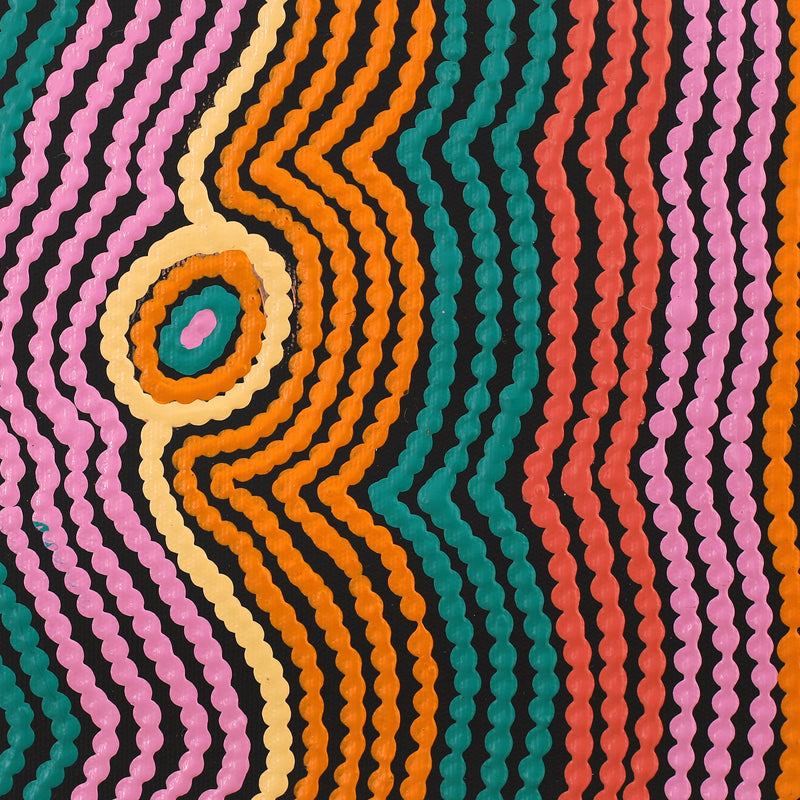 Aboriginal Artwork by Selina Napanangka Fisher, Pikilyi Jukurrpa (Vaughan Springs Dreaming), 30x30cm