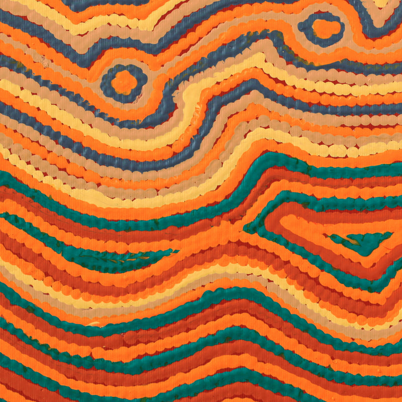 Aboriginal Artwork by Selina Napanangka Fisher, Pikilyi Jukurrpa (Vaughan Springs Dreaming), 30x30cm