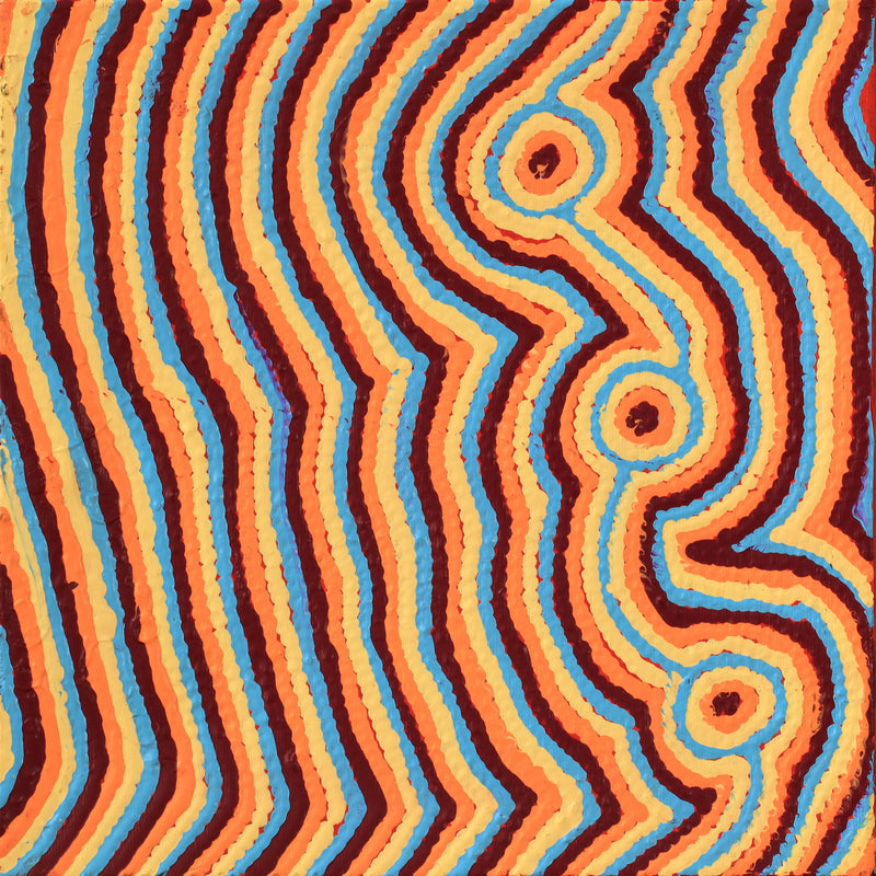 Aboriginal Artwork by Selina Napanangka Fisher, Pikilyi Jukurrpa (Vaughan Springs Dreaming), 30x30cm