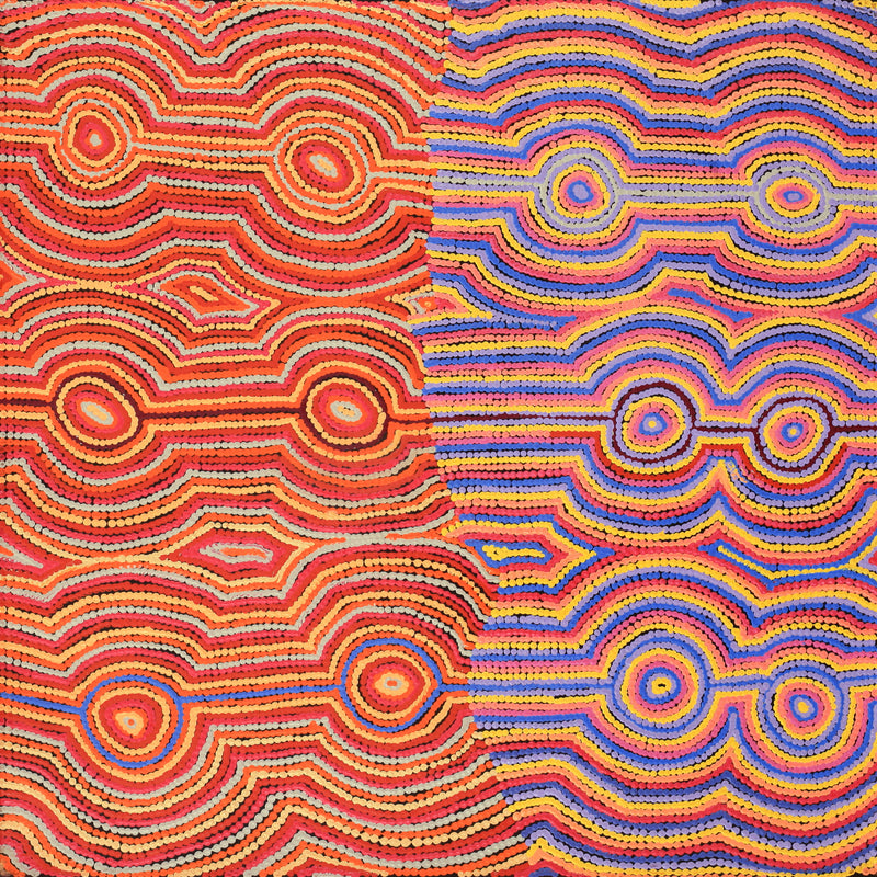 Aboriginal Artwork by Selina Napanangka Fisher, Pikilyi Jukurrpa (Vaughan Springs Dreaming), 76x76cm