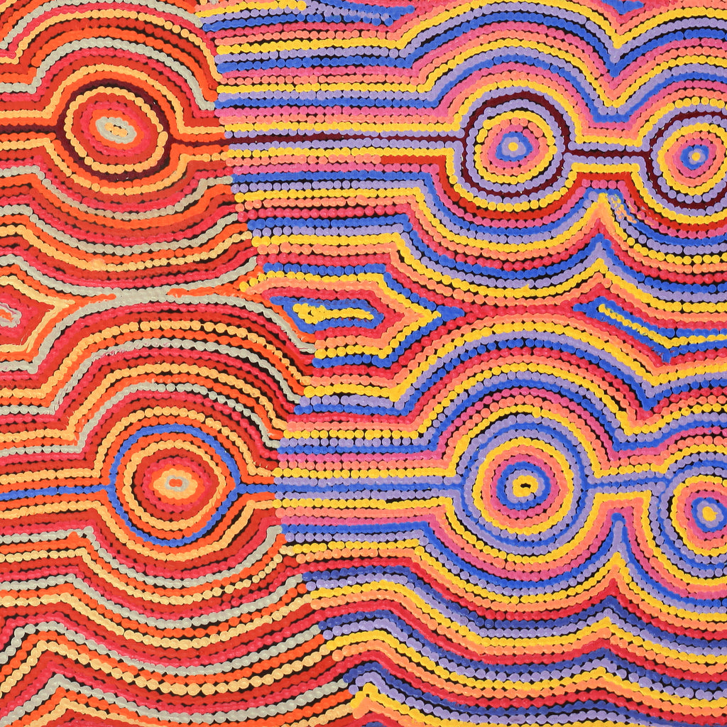 Aboriginal Artwork by Selina Napanangka Fisher, Pikilyi Jukurrpa (Vaughan Springs Dreaming), 76x76cm