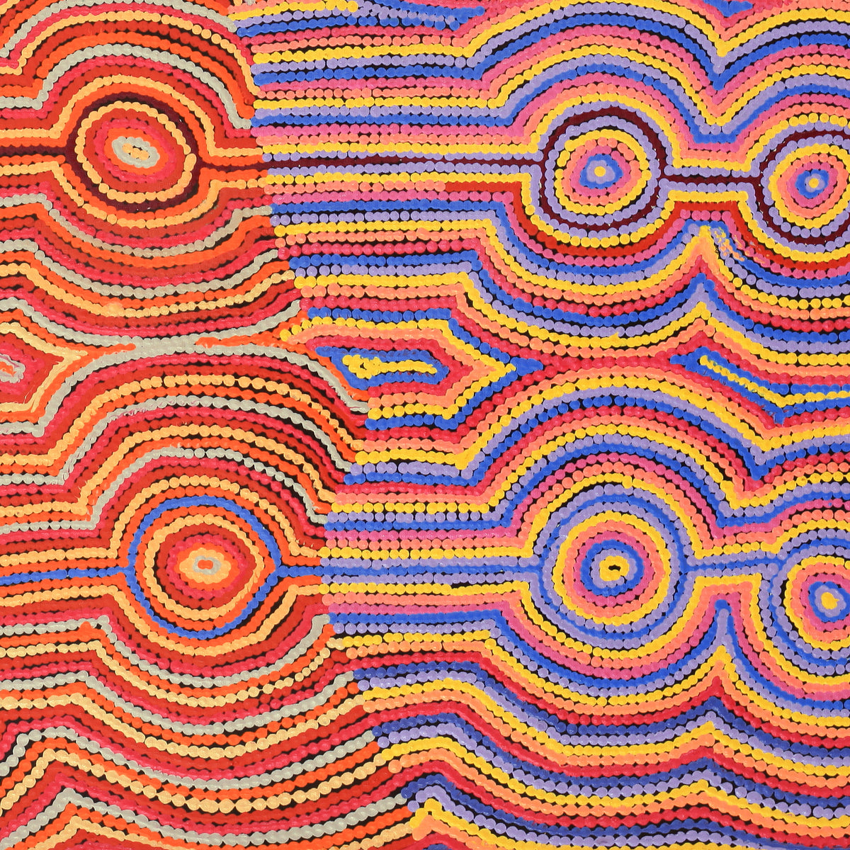 Aboriginal Art by Selina Napanangka Fisher, Pikilyi Jukurrpa (Vaughan Springs Dreaming), 76x76cm - ART ARK®