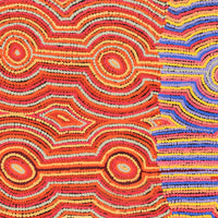 Aboriginal Artwork by Selina Napanangka Fisher, Pikilyi Jukurrpa (Vaughan Springs Dreaming), 76x76cm