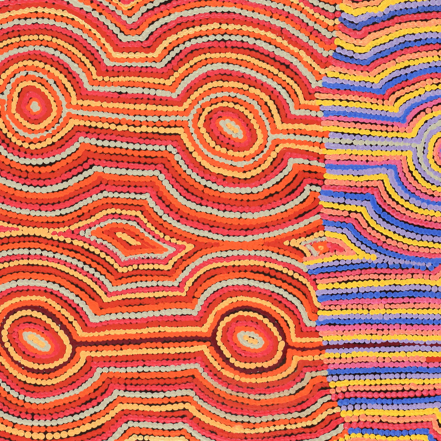 Aboriginal Artwork by Selina Napanangka Fisher, Pikilyi Jukurrpa (Vaughan Springs Dreaming), 76x76cm