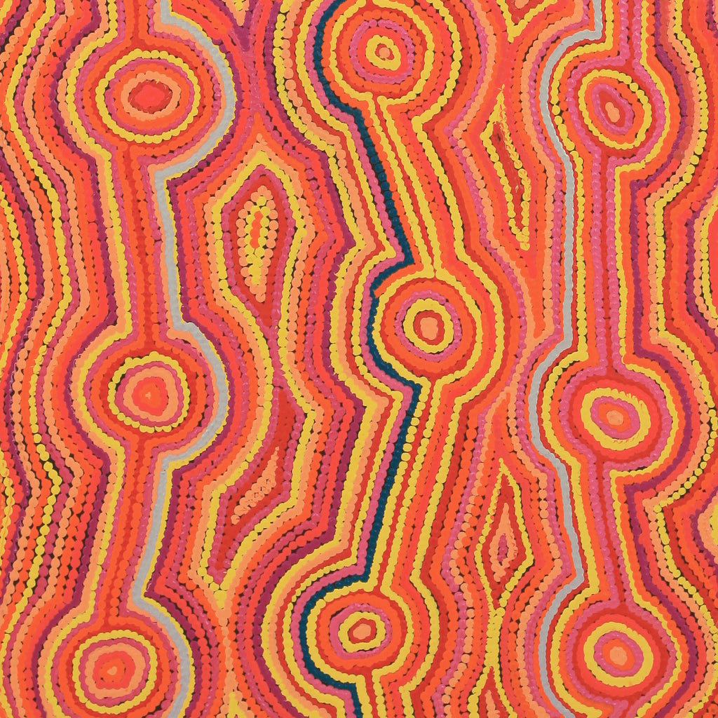 Aboriginal Artwork by Selina Napanangka Fisher, Pikilyi Jukurrpa (Vaughan Springs Dreaming), 91x46cm