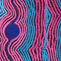Aboriginal Artwork by Selina Napanangka Fisher, Pikilyi Jukurrpa (Vaughan Springs Dreaming), 91x91cm