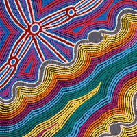 Aboriginal Artwork by Selina Napanangka Fisher, Pikilyi Jukurrpa (Vaughan Springs Dreaming), 91x91cm