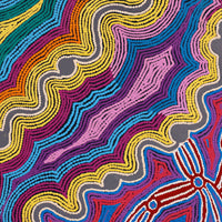 Aboriginal Artwork by Selina Napanangka Fisher, Pikilyi Jukurrpa (Vaughan Springs Dreaming), 91x91cm