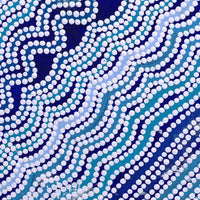 Aboriginal Artwork by Selina Nakamarra Hunter, Ngapa Jukurrpa (Water Dreaming) - Puyurru, 30x30cm
