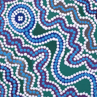 Aboriginal Artwork by Selina Nakamarra Hunter, Ngapa Jukurrpa (Water Dreaming) - Puyurru, 30x30cm