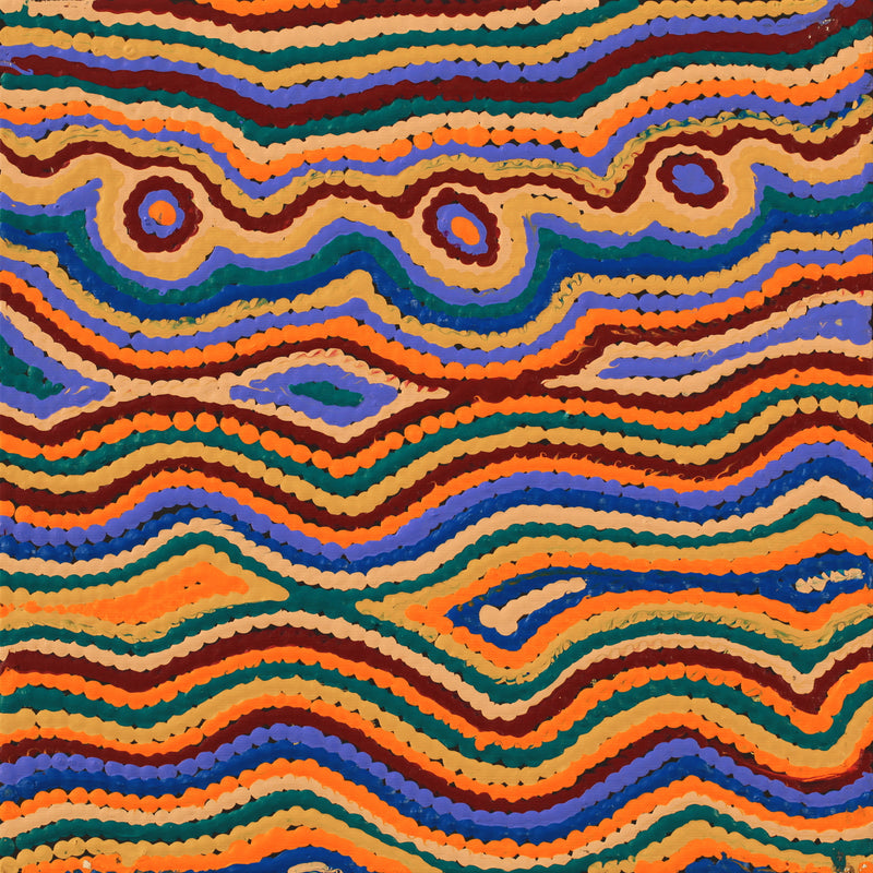 Aboriginal Artwork by Selina Napanangka Fisher, Pikilyi Jukurrpa (Vaughan Springs Dreaming), 30x30cm