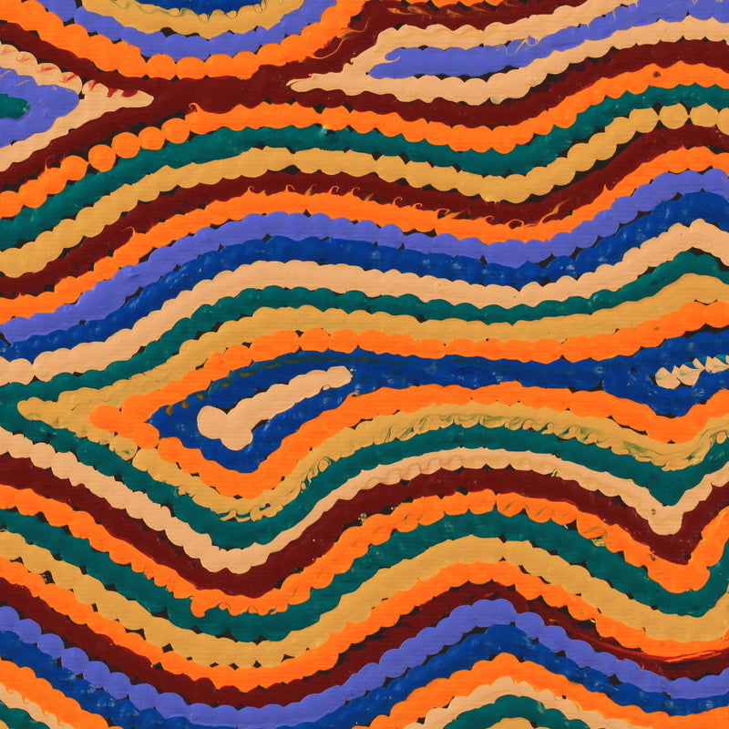 Aboriginal Artwork by Selina Napanangka Fisher, Pikilyi Jukurrpa (Vaughan Springs Dreaming), 30x30cm