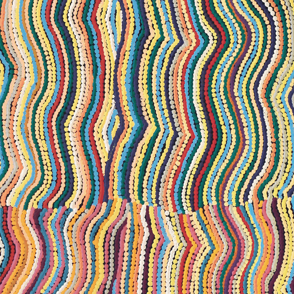 Aboriginal Artwork by Selina Napanangka Fisher, Pikilyi Jukurrpa (Vaughan Springs Dreaming), 122x46cm
