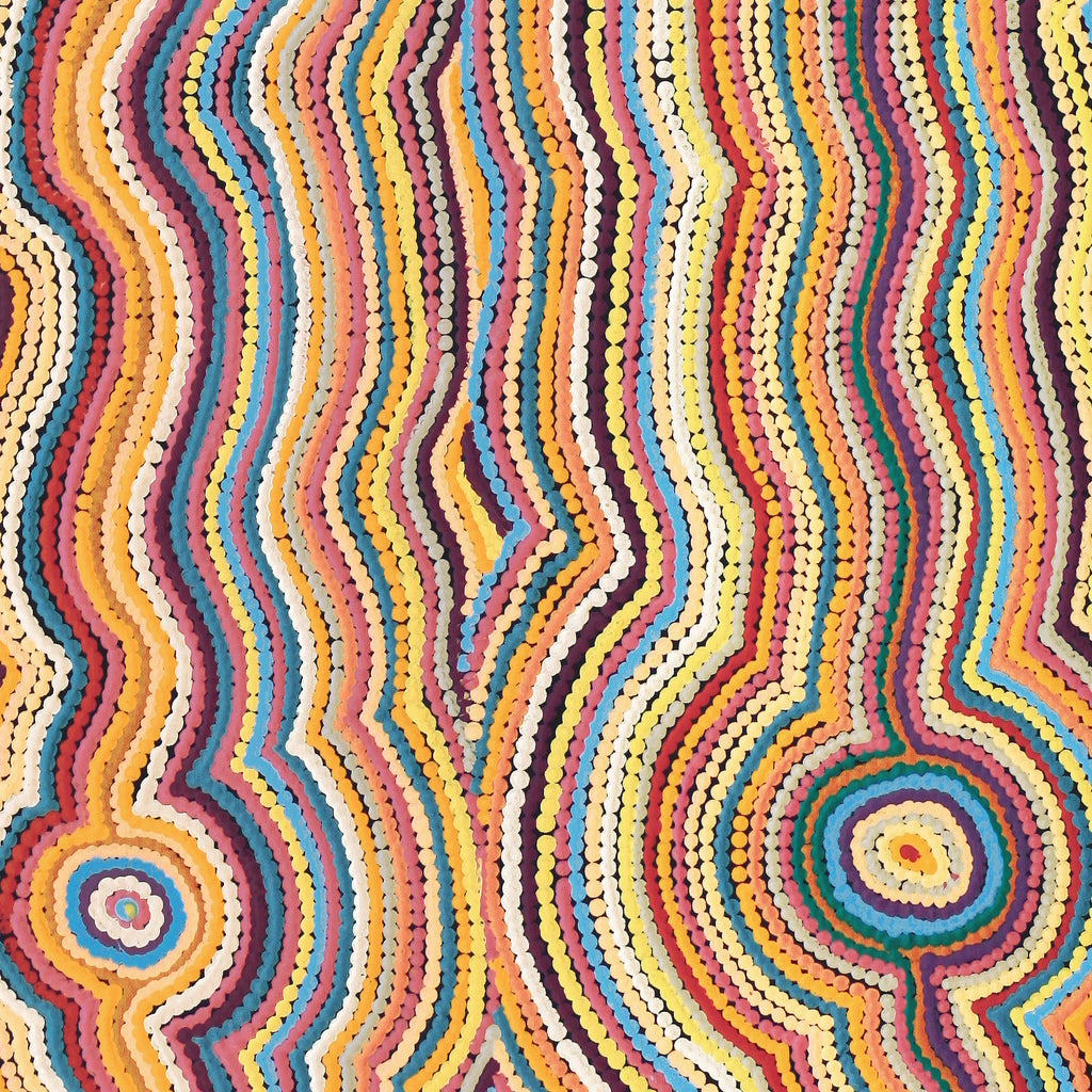 Aboriginal Artwork by Selina Napanangka Fisher, Pikilyi Jukurrpa (Vaughan Springs Dreaming), 122x46cm