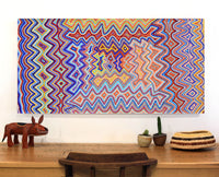 Aboriginal Artwork by Selina Napanangka Fisher, Ngapa Jukurrpa (Water Dreaming) - Puyurru, 122x61cm
