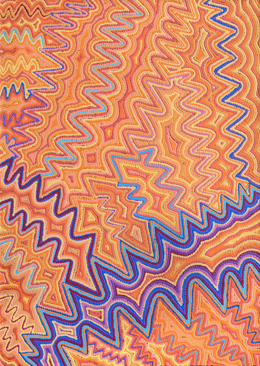 Aboriginal Artwork by Selina Napanangka Fisher, Pikilyi Jukurrpa (Vaughan Springs Dreaming) 107x76cm