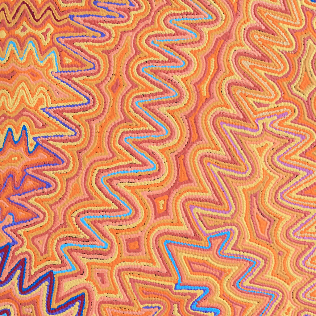 Aboriginal Artwork by Selina Napanangka Fisher, Pikilyi Jukurrpa (Vaughan Springs Dreaming) 107x76cm